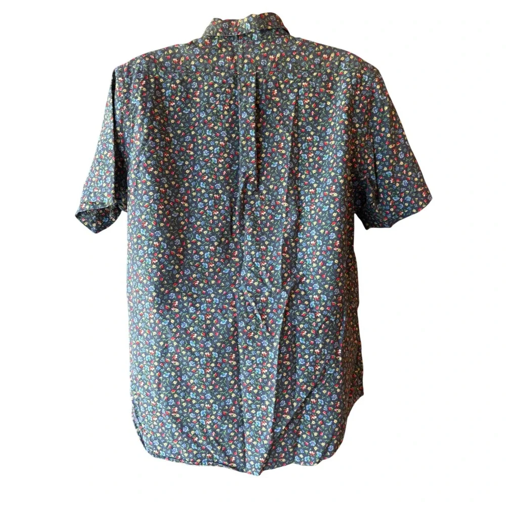 Polo Ralph Lauren Floral Print Button Front Shirt Navy Men's Size X-Large